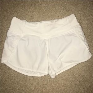 White Lululemon shorts.